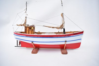 Lot 260 - HELLEN H96; a wooden model fishing boat with...