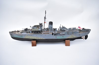 Lot 251 - HMCS SNOWBERRY K166; a plastic model British...