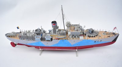 Lot 246 - HMS CAMPANULA K18; a wood and plastic model of...