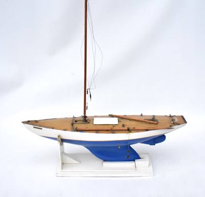 Lot 249 - ENDEAVOUR; a large vintage wooden pond yacht,...