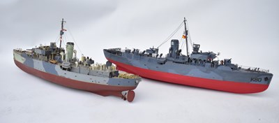 Lot 233 - HMS BLUEBELL K80; two plastic models of the...