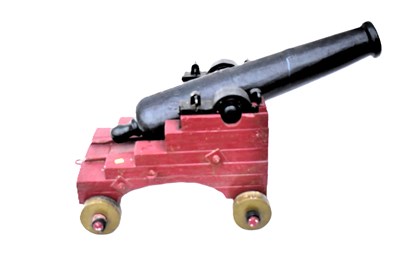 Lot 417 - A wooden model of a cannon based on the ones...