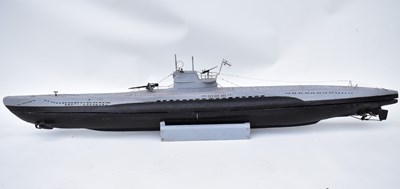 Lot 257 - A large model of a German submarine with gun...