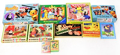 Lot 437 - SOOTY; a collection of Sooty and Sweep toys...