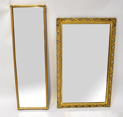 Lot 125 - A gilt framed rectangular wall mirror with...