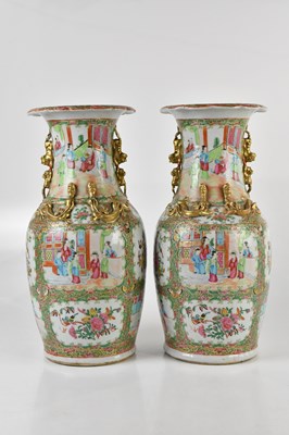 Lot 1008 - A pair of 19th century Chinese Canton vases,...