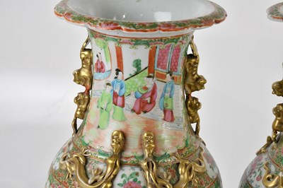 Lot 1008 - A pair of 19th century Chinese Canton vases,...