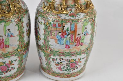 Lot 1008 - A pair of 19th century Chinese Canton vases,...