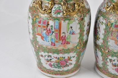 Lot 1008 - A pair of 19th century Chinese Canton vases,...