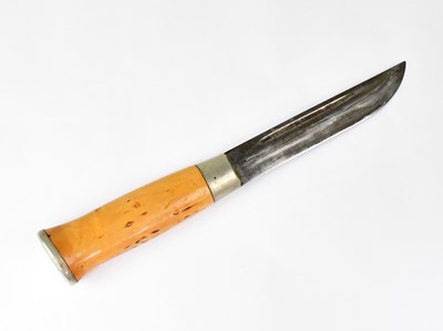 Lot 339 - A Finnish pukko hunting knife with 5" single...