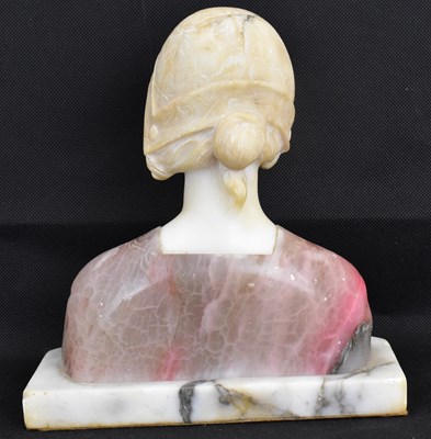 Lot 380 - An alabaster Art Deco bust of a young lady...