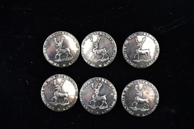 Lot 1482 - THE SOCIETY OF BUCKS; a rare set of six George...
