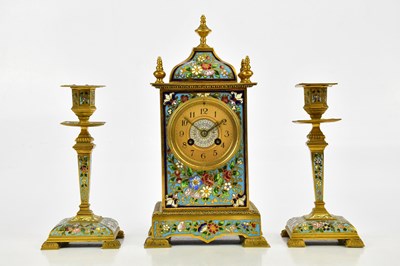 Lot 1327 - A late 19th century French brass and cloisonné...