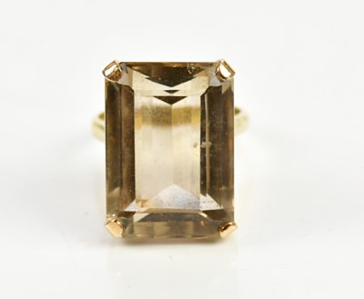 Lot 168 - A 14ct yellow gold pale citrine dress ring,...