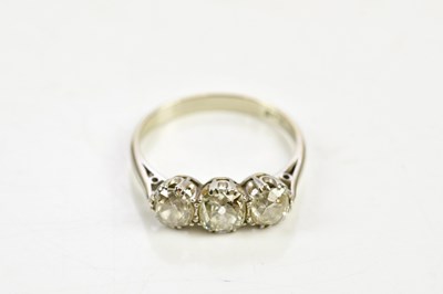 Lot 34 - An 18ct white gold and platinum tipped diamond...