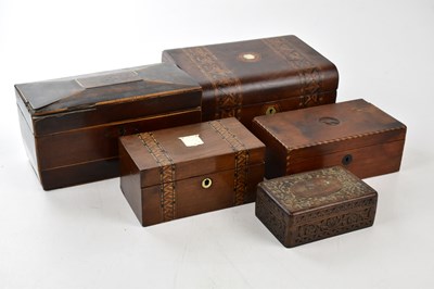 Lot 1458 - A Victorian marquetry inlaid walnut jewellery...