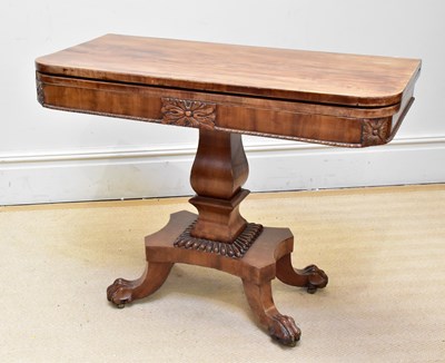 Lot 1060 - A 19th century mahogany fold-over swivel top...