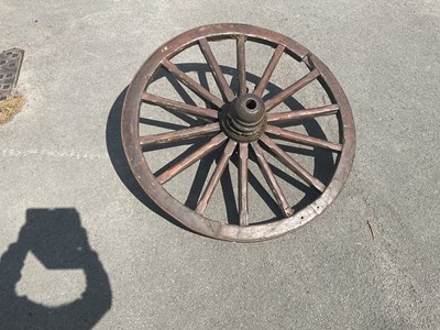 Lot 1281 - A large vintage cartwheel, diameter 120cm.