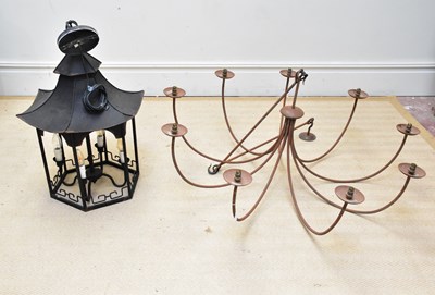 Lot 1538 - A contemporary Chinese style hanging lantern,...