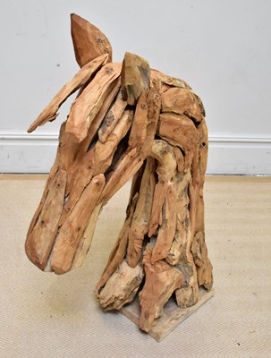 Lot 1274 - A contemporary carved wooden model of a mare's...