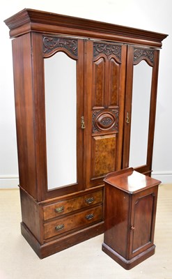 Lot 1032 - A late Victorian walnut wardrobe with moulded...