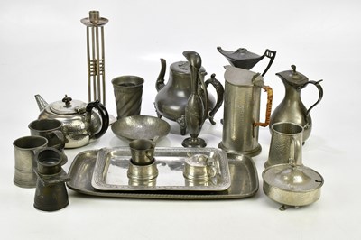 Lot 1575 - A collection of pewter items to include a...