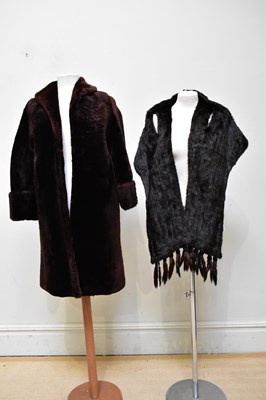 Lot 916 - A full length vintage 1950s brown beaver lamb...
