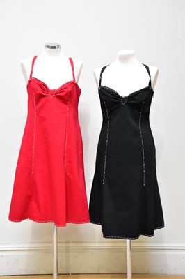 Lot 915 - MOSCHINO CHEAP AND CHIC; a knee length black...