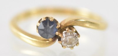 Lot 1315 - An 18ct yellow gold sapphire and diamond set...