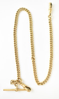 Lot 1236 - A 15ct yellow gold Albert chain,  length 40cm,...