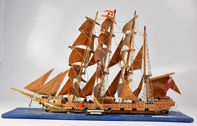 Lot 213 - A scratch-built model of a Victorian barque,...