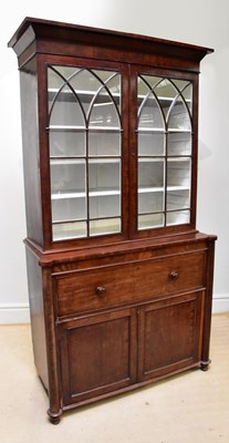 Lot 146 - A large 19th century mahogany secretaire...