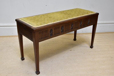 Lot 1133 - An Edwardian mahogany duet piano stool with...
