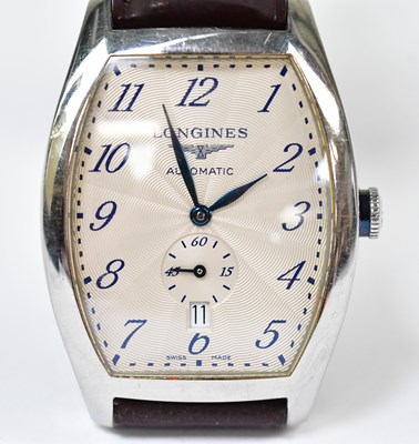 Lot 1323 - LONGINES; an Evidenza stainless steel...