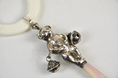 Lot 2515 - An Elizabeth II hallmarked silver baby rattle...