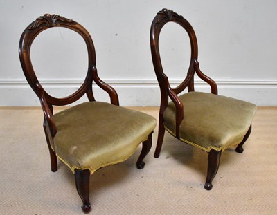 Lot 1042 - A pair of Victorian walnut child's balloon...