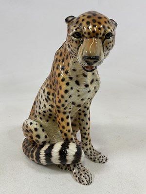 Lot 197 - An Italian porcelain model of a cheetah,...