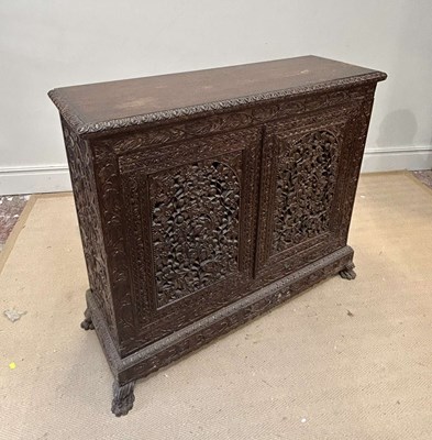 Lot 1002 - A late 19th century Anglo-Indian twin door...