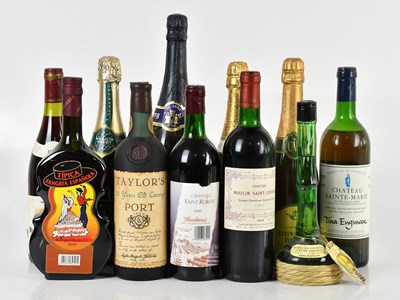 Lot 827 - MIXED WINE AND SPIRITS; nine bottles including...