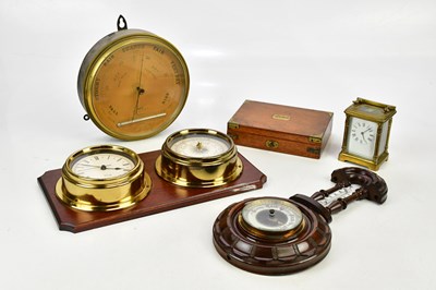 Lot 1402 - A French brass cased carriage clock, the...