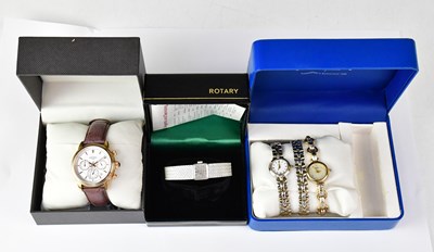 Lot 674 - ROTARY; a boxed Monaco chronograph, the white...