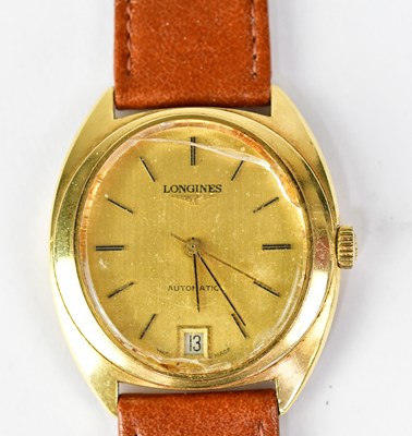 Lot 1317 - LONGINES; an 18ct gold cased gentlemen's...