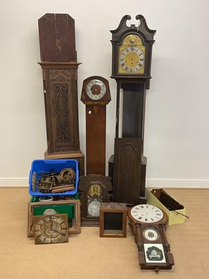 Lot 712 - Two reproduction grandmother clocks (one af),...