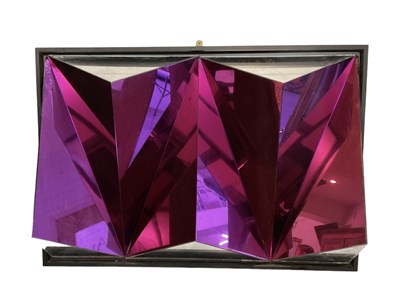 Lot 67 - A modern abstract purple and clear perspex...