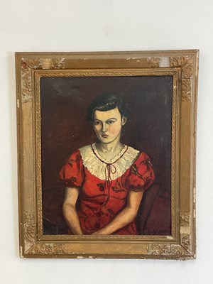 Lot 543 - INDUNI; oil on canvas, portrait study of a...