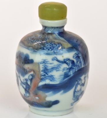 Lot 273 - A Chinese porcelain snuff bottle, decorated...