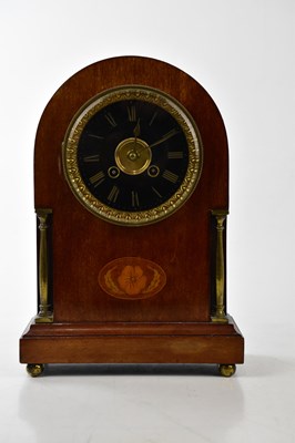 Lot 1346 - An Edwardian inlaid mahogany arch topped...