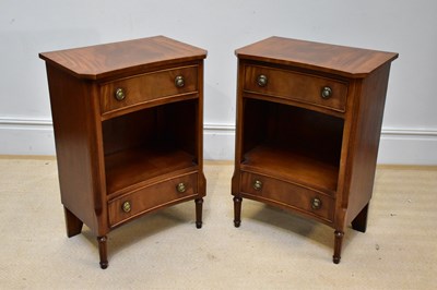 Lot 1199 - A pair of reproduction mahogany bedside...