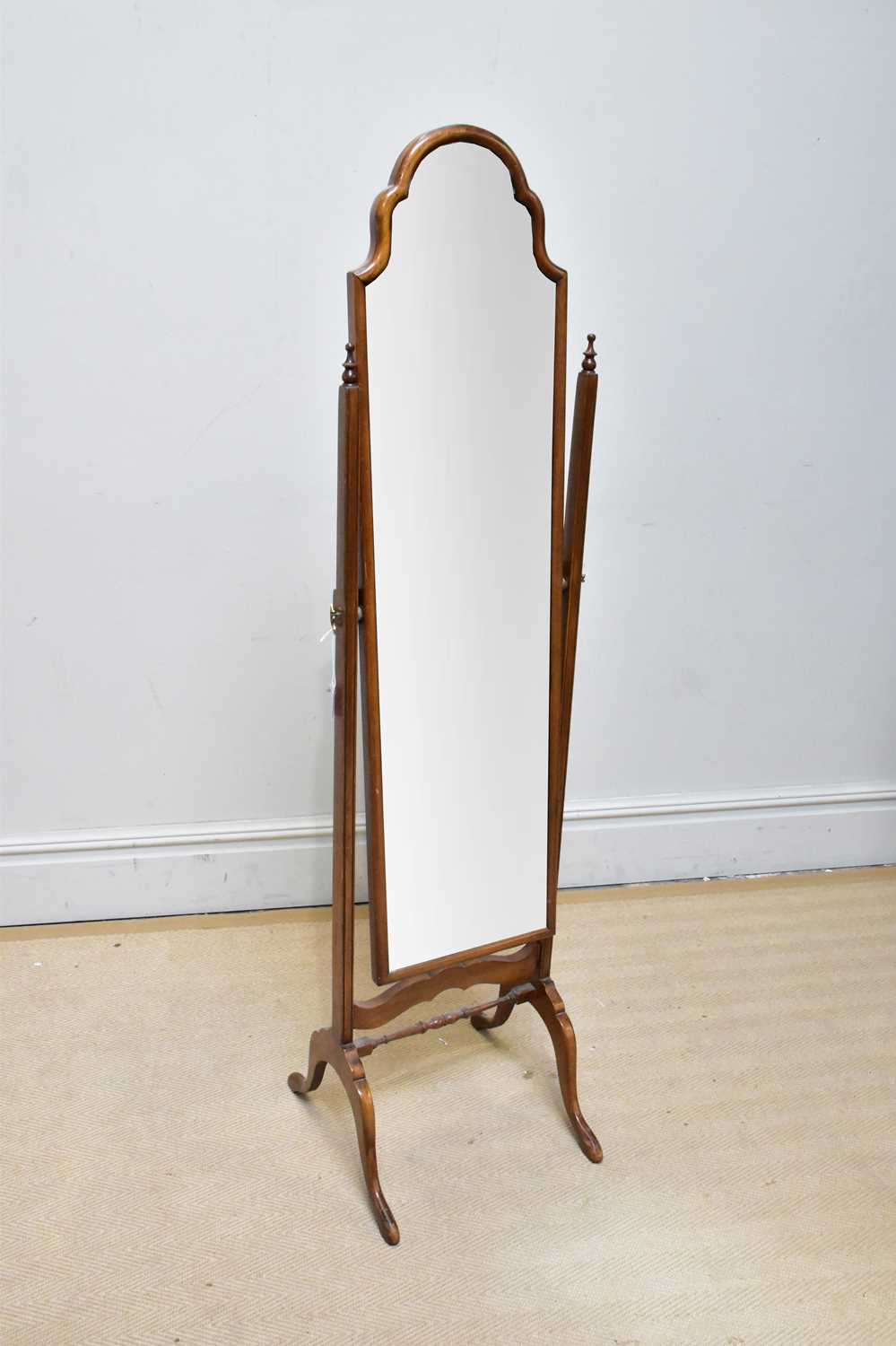 Lot 1194 - REPRODUX; a swing cheval mirror, height 160cm.