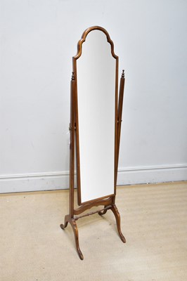 Lot 1194 - REPRODUX; a swing cheval mirror, height 160cm.
